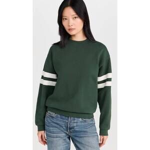 NEW CLARE V. oversized varsity sweatshirt in forest green
